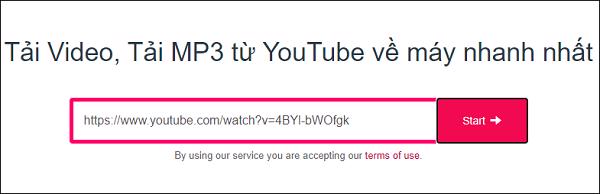 Ở khung ngang dán địa chỉ URL của video trên Youtube