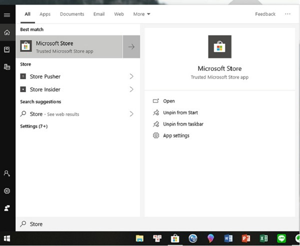Mở Microsoft Store trên hệ điều hành Windows 10