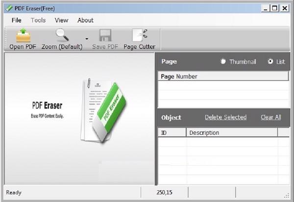 Giao diện của phần mềm PDF Eraser