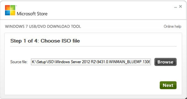 Sử dụng Windows 7 USB Download Tool để có thể tạo USB boot file ISO