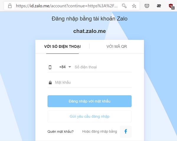 Giao diện Web Zalo Chat (Chat.zalo.me)
