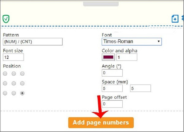Nhấn vào mục Add page numbers để chèn số trang