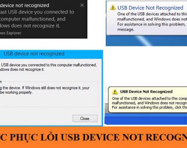 khac phuc loi usb device not recognized