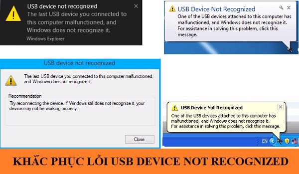 khac phuc loi usb device not recognized