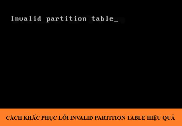 loi invalid partition table