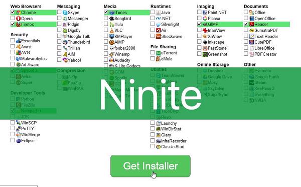 Quản lý cài đặt phần mềm Ninite
