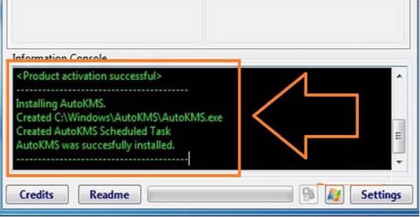 Khi thấy thông báo AutoKMS was successfully installed trong mục Information đồng nghĩa các bạn đã hoàn tất việc sửa lỗi